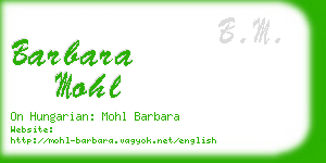 barbara mohl business card